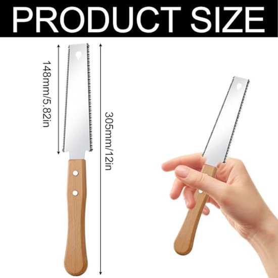 Kleine handzaag voor houtbewerking - Ergonomische trekzaag met houten handvat van Merkloos	 — afbeelding 3