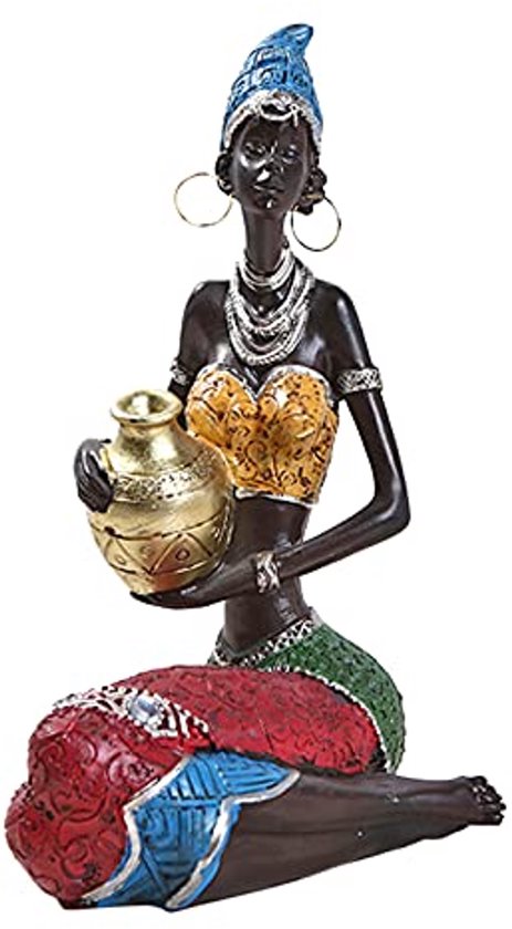 Afrikaanse Sculptuur Met Plakband, Vrouwelijk Standbeeld Huisdecoratie Woonkamer Decoratie Familie Cadeau Voor Moeder Vriend 3 Stuks