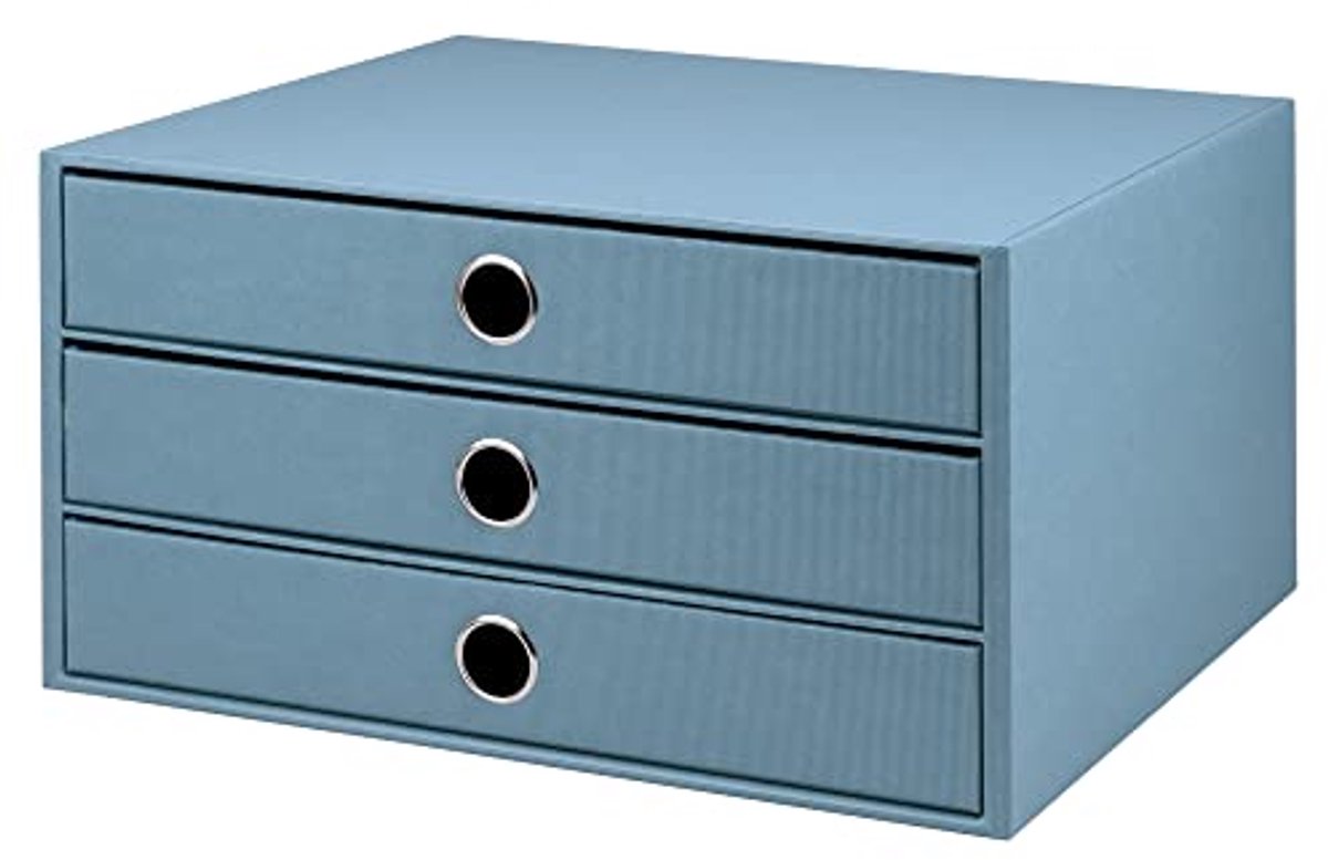 3-delige A4 Ladebox met Greepgat in Denim - Ideaal voor Thuis en Kantoor
