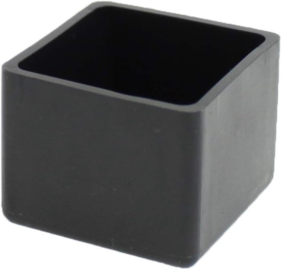 Vierkante rubberen doppen voor stoelen, tafels en meubelpoten, 50 mm (zwart, 4 stuks)