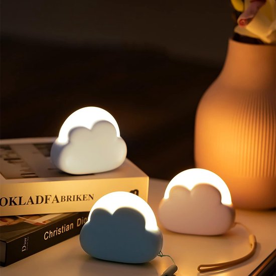 Sander Shop Nachtlampje voor kinderen, oplaadbaar, 2 stuks, wolken, borstvoedingslicht voor baby's, eerste uitrusting voor pasgeborenen, kinderkamer, led-nachtlampje, dimbaar, cadeau voor 1 jaar-Blauw-roze van Merkloos — afbeelding 4