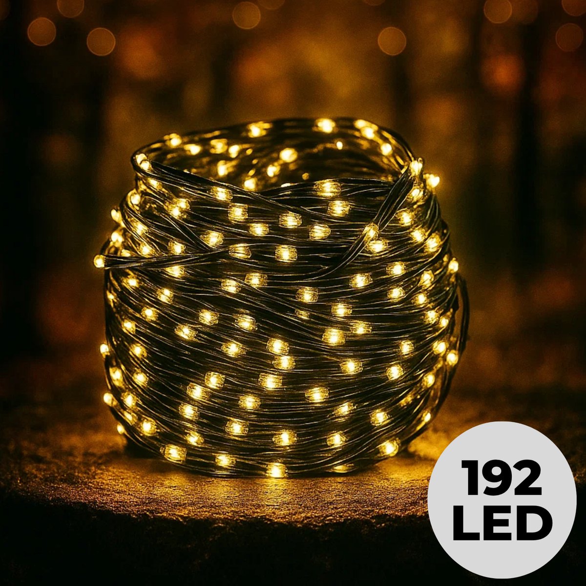 Lomera Kerstverlichting - Kerstlampjes - Kerstboomverlichting - Batterijverlichting - Warm Wit LED - 192 LED Lampjes - Draadverlichting - 14.5 Meter Lichtsnoer - Binnen en Buiten - Ip44 - Op Batterijen - Sfeerverlichting