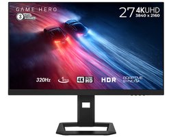 GAME HERO® 27 inch FHD/4K DualRes Gaming Monitor 320/160Hz – 1ms – Fast IPS