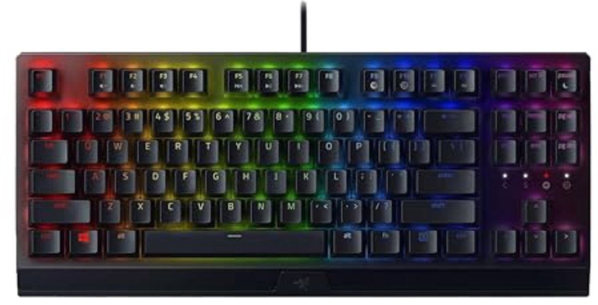 Mechanisch Gaming Toetsenbord Tenkeyless met Stille Schakelaars en RGB Verlichting - QWERTY US Layout