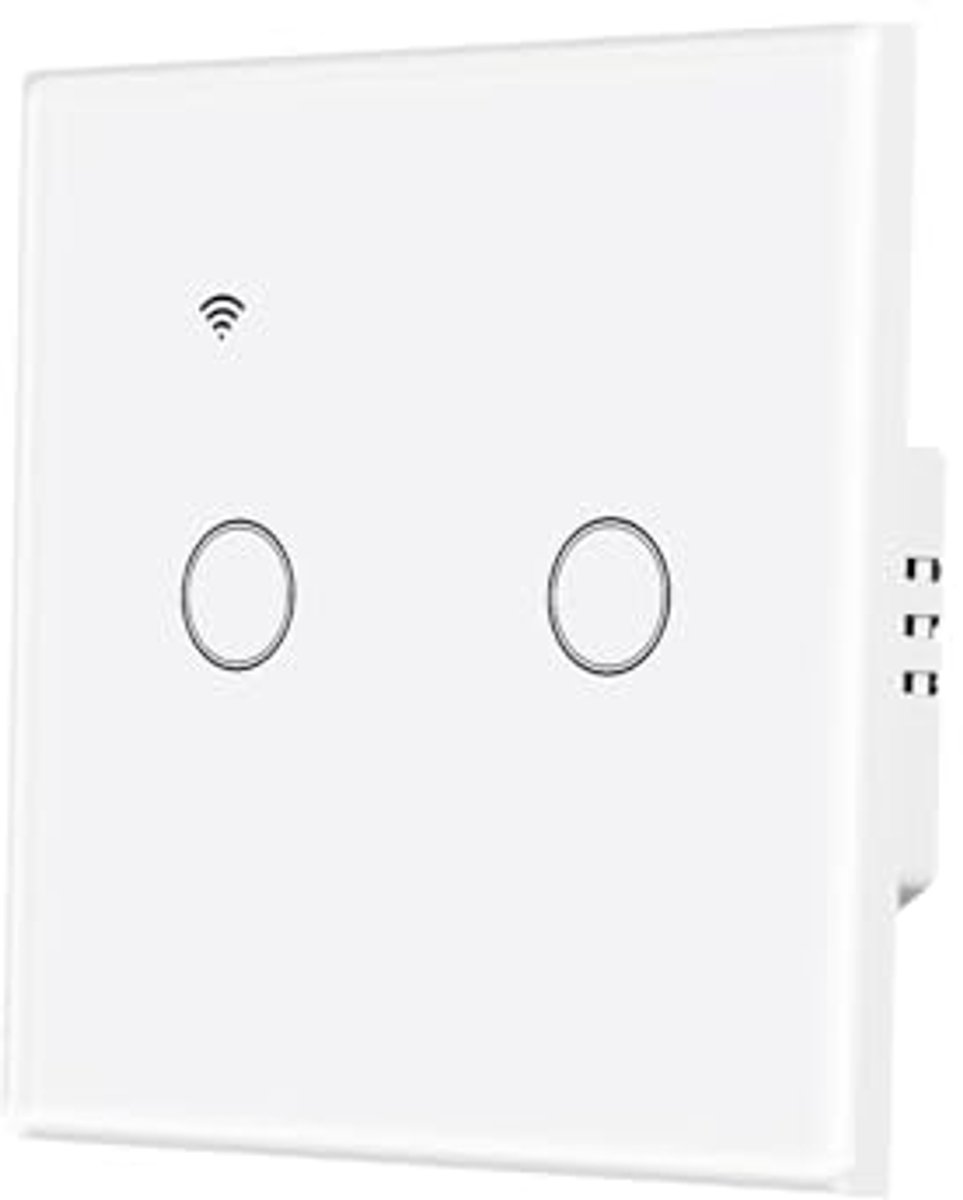 Slimme WiFi Touch Wandschakelaar - 2 Versnellingen, Spraakbediening, Afstandsbediening en Timerfunctie