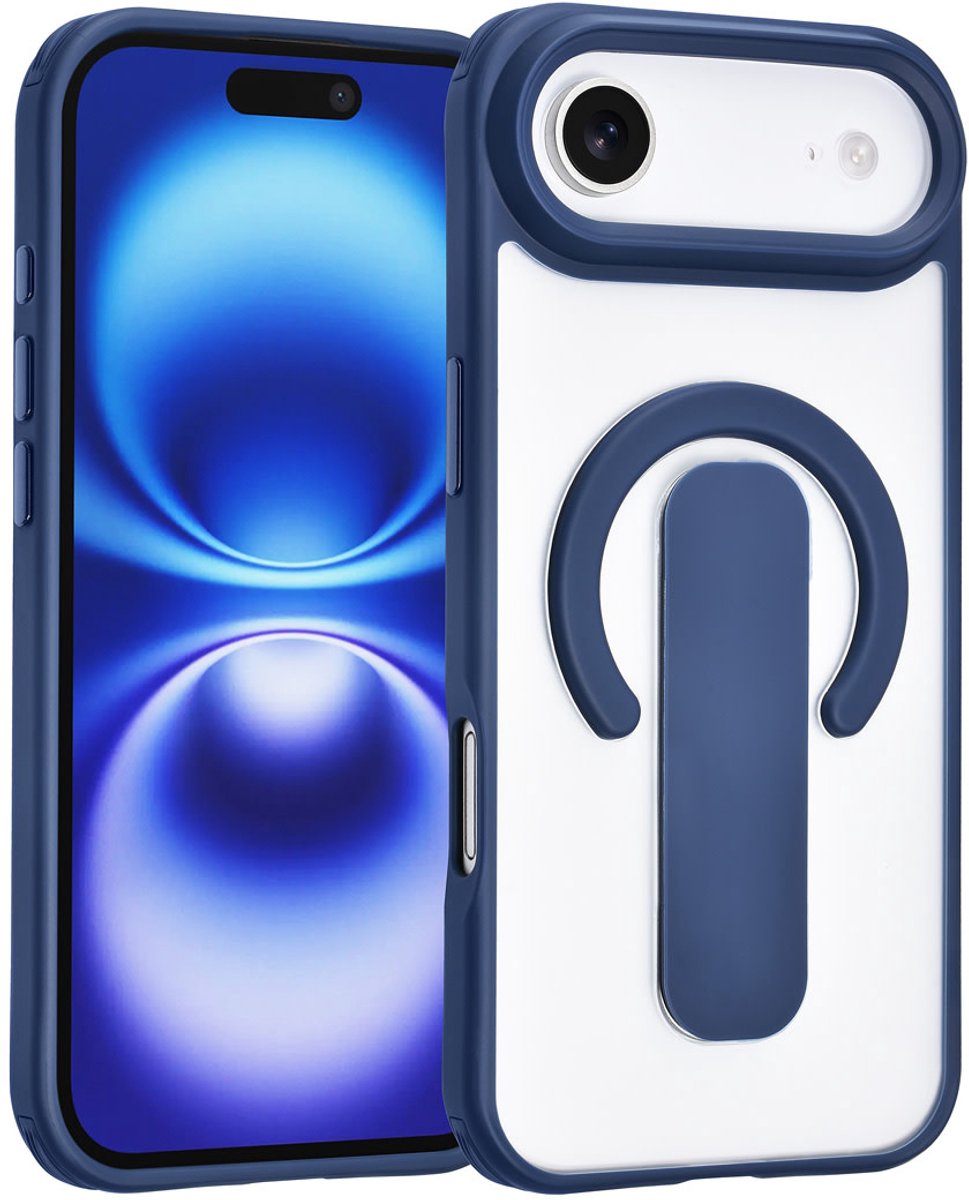 TUNIQ Anti-shock Back cover voor iPhone 17 Air - Ingebouwde Ringstand - Blauw