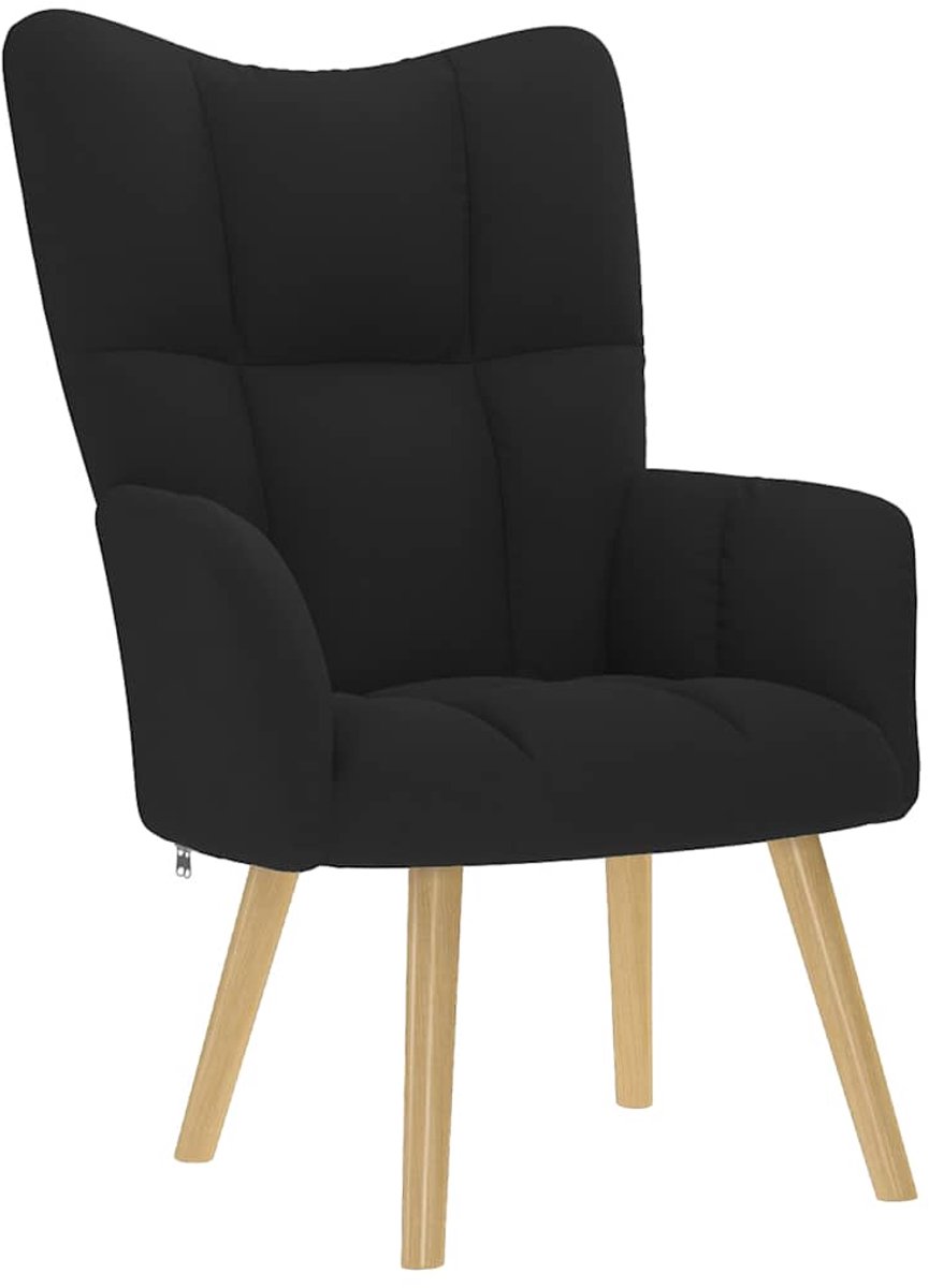 vidaXL Relaxstoel - stof - zwart
