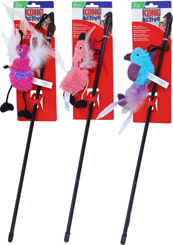 Kong Cat Feather Teaser - Kattenspeelgoed - 48.3 cm x 10.2 cm x 1.3 cm