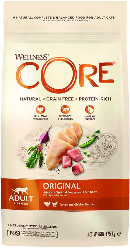 Wellness Core Grain Free Cat Original Kalkoen & Kip - Kattenvoer - 1.75 kg