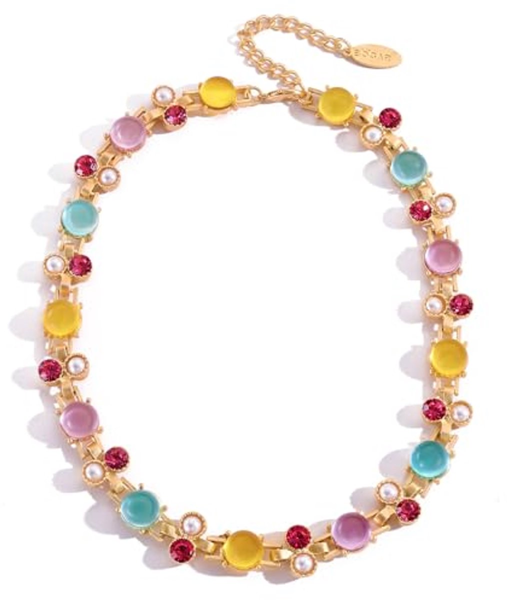 Elegant Crystal Choker Sparkling Necklaces Rhinestone Resin Collar Necklace For Women Weeding Party Prom Jewelry (NK-10751)