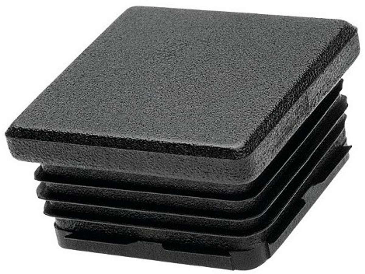 Vierkant insteekdop - 40x40mm - 10 stuks - Standaard geribbelde eindkap - Inslagdop - Kunststofdop