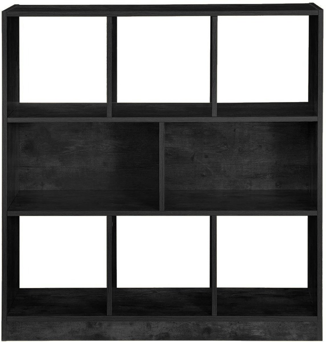 Hoppa! Boekenkast 8 Vakken - Zwart - Hout - 97.5 x 30 x 100 cm (B x D x H)