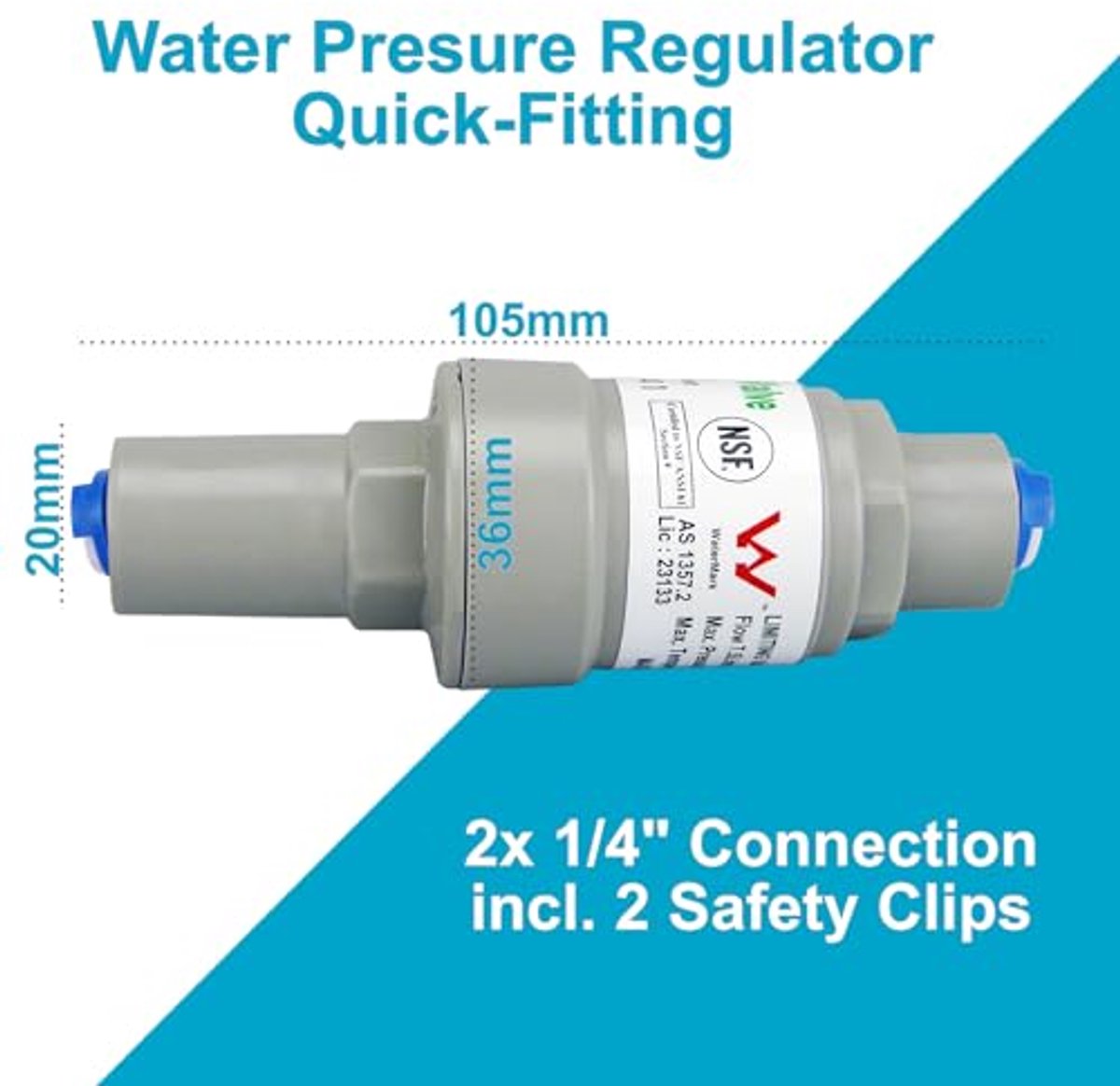 Water Aansluitset Premium met Drukregelaar en Slang voor Koelkast en Waterfilter