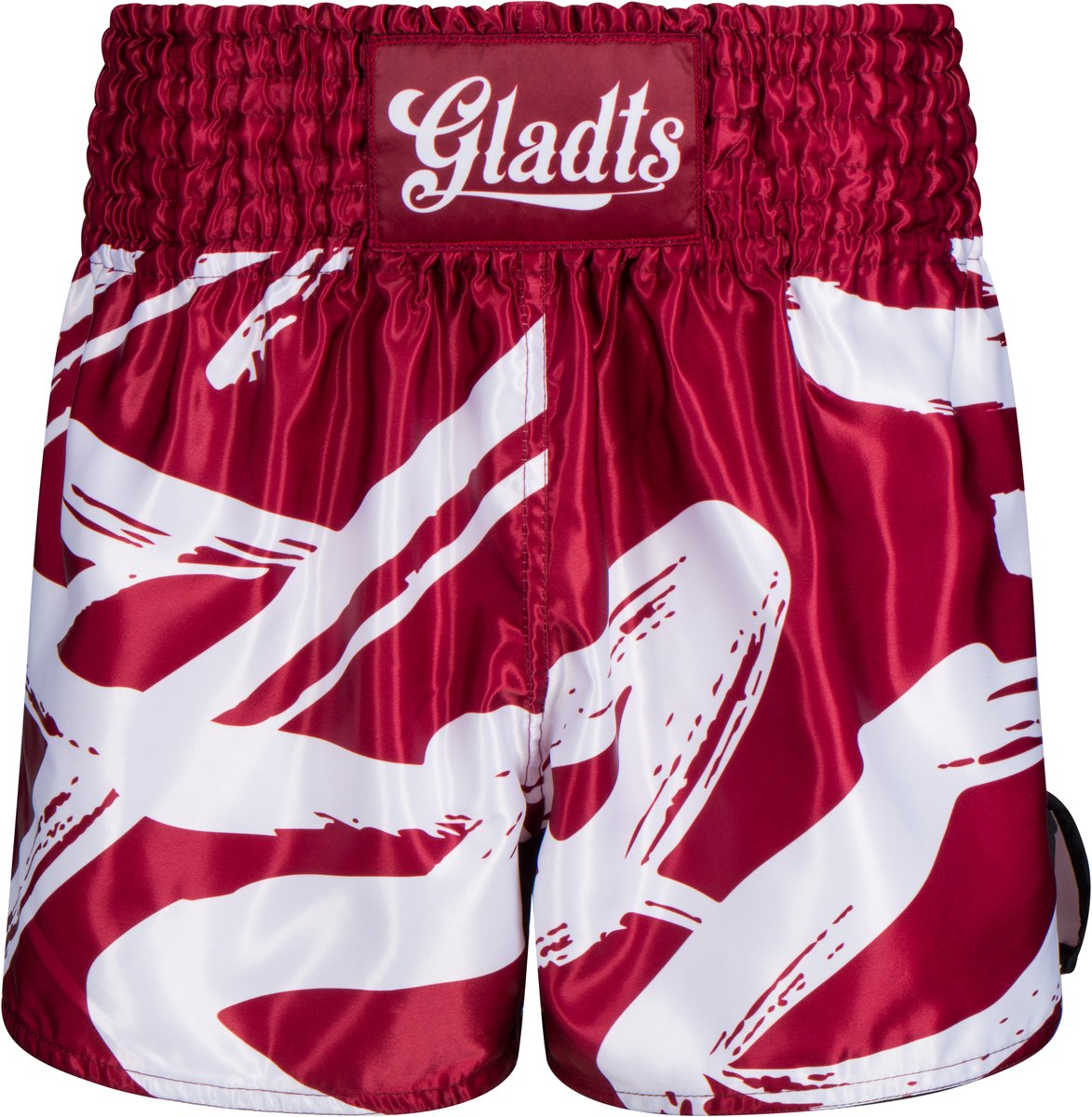 Gladts "Gladion" – Kickboksbroekje / Fightshort – Maat L – Heren & Dames – MMA & Boksen – Training & Wedstrijden – Bordeauxrood / Wit