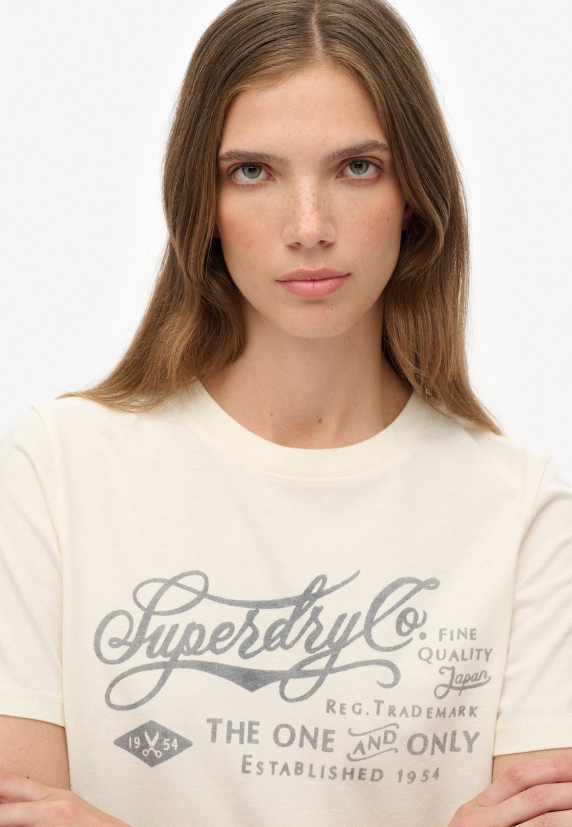Superdry Industry Workwear Relaxed T-shirt Dames T-shirts Creme