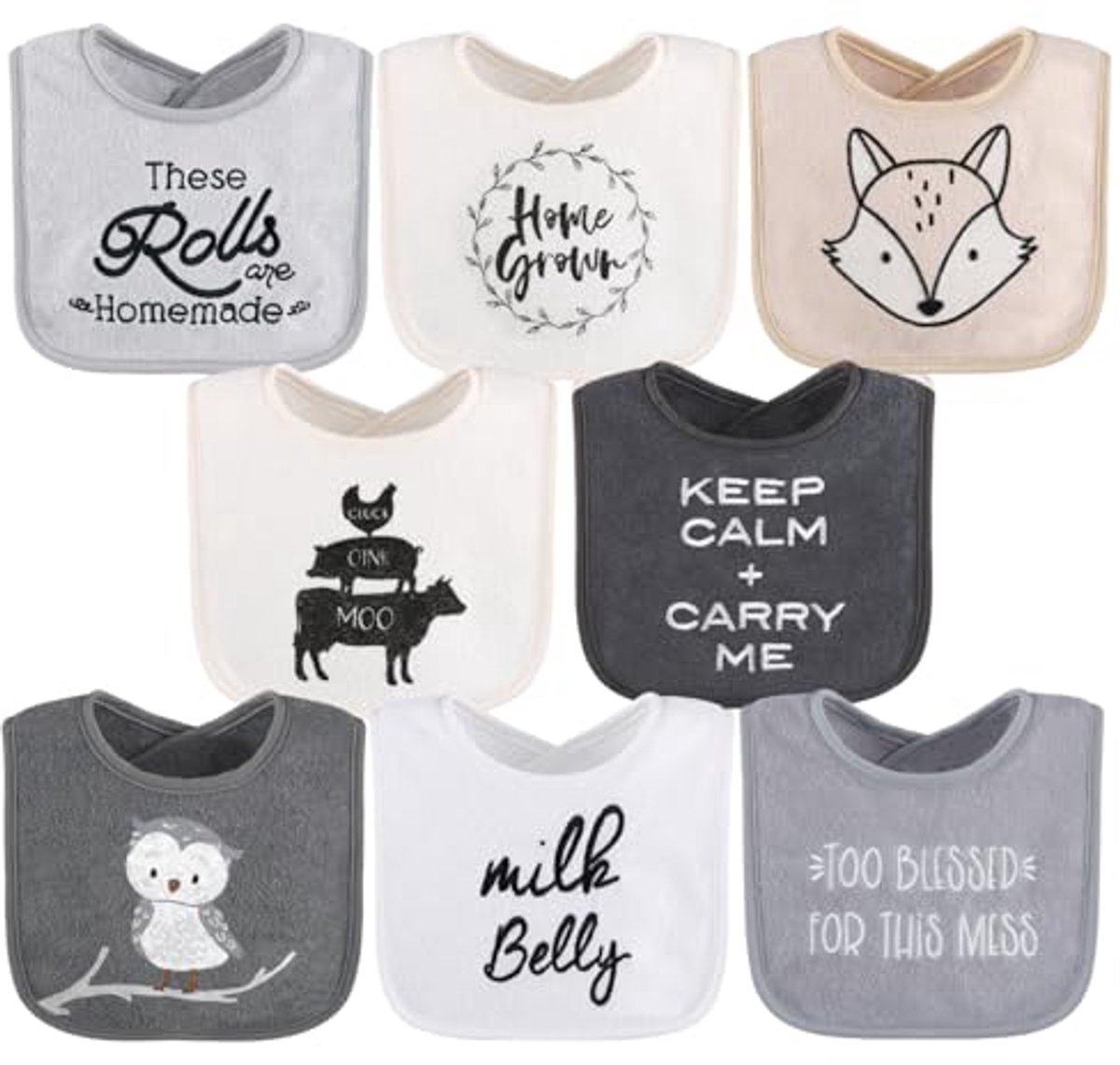 Badstof slabbetje set voor baby's - 8 stuks uniseks, multifunctioneel en kleurrijk