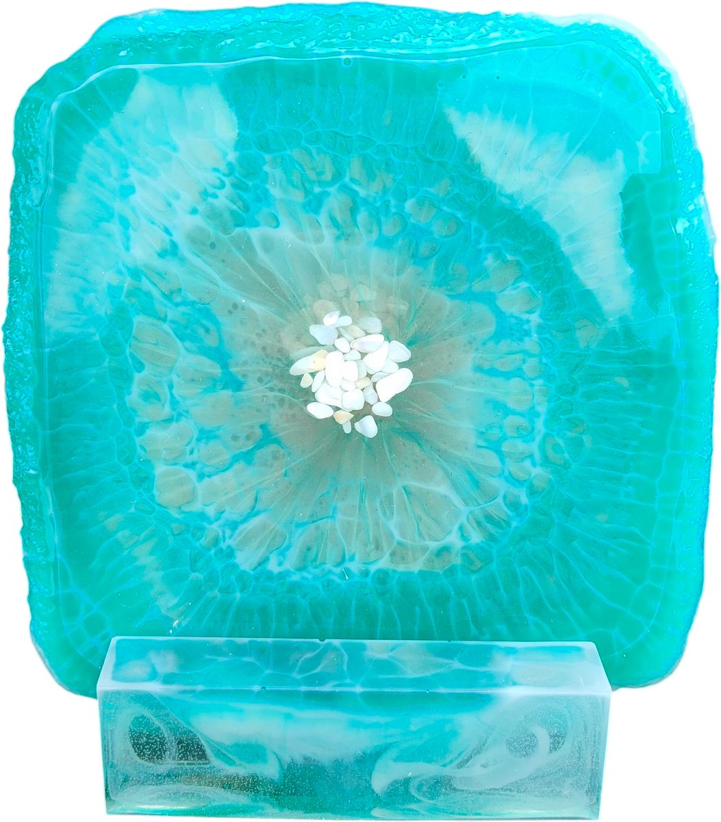 Resin Art JR: Robuuste Onderzetters met Houder / Tafelaankleding / Woonaccessoires