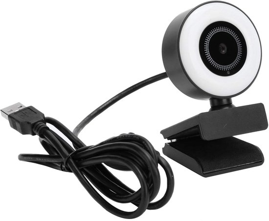 Webcam with Microphone, 1920 x 1080P HD USB Computer Camera with Light, Plug and Play for Video Chat, Video Conference or Live Streaming