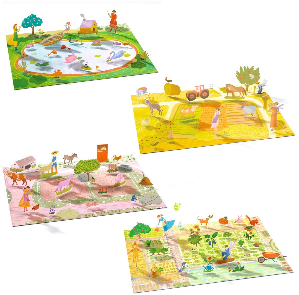 Djeco – 0045 – Stickers – La ferme – 4 scènes – 3-6 jaar