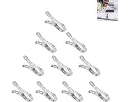 10 stuks - kleine wasknijpers van roestvrij staal - RVS clips - veerklemmen - lakenklemmen - open winddichte clips - wasknijpers - sokkenhangers - quilt droogklemmen - roestbestendig en duurzaam