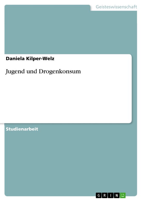 Jugend Und Drogenkonsum - cover