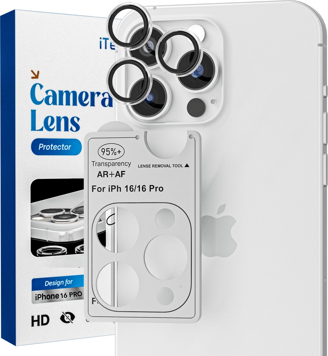 Camera Lens Screen Protector - Geschikt voor iPhone 16 Pro/16 Pro Max - 9H Bescherming - Transparant