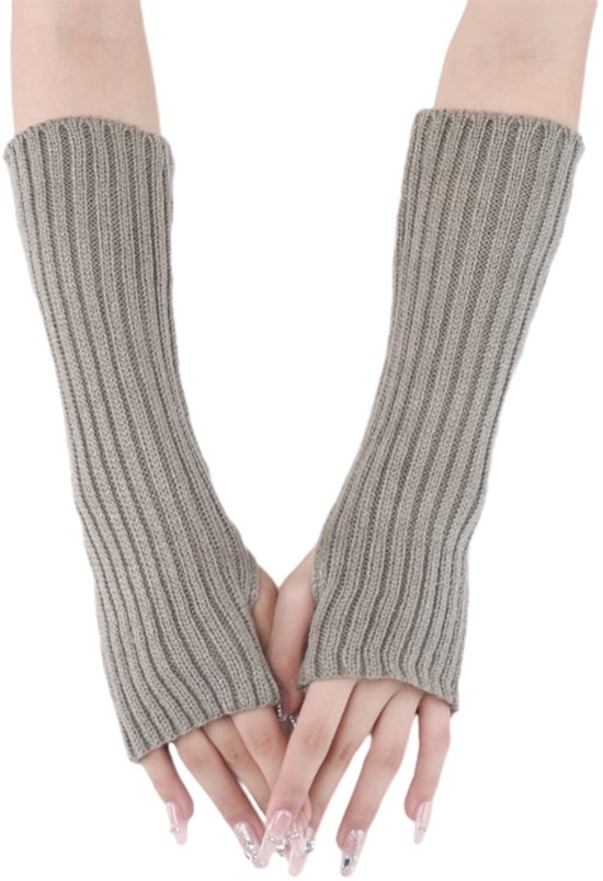VUCDXOP 2 paar vingerloze handschoenen voor dames, winterhandschoenen, warme gebreide vingerloze wanten, elastische vingerloze handschoenen, vingerloze handwarmers, winterhandschoenen