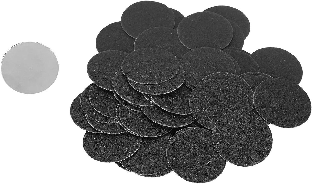 Allecto plus - Pedicure gereedschap voor verwijderen van dode huid en eelt - roestvrijstalen voetschuurmachine met schuurpapier - 35 mm diameter