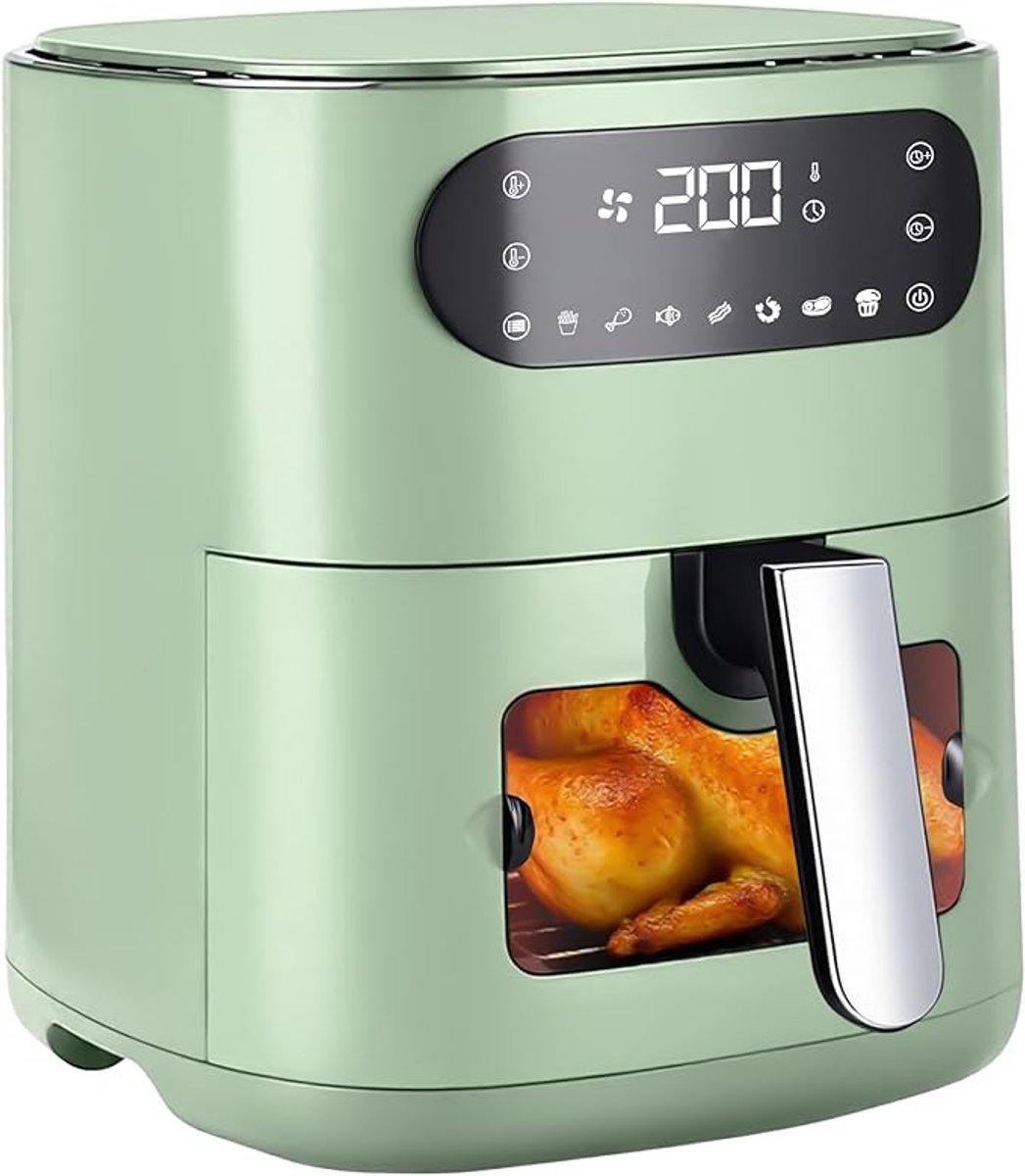 NETTLIFE Airfryer Heteluchtfriteuse 6L Groen 1400W
