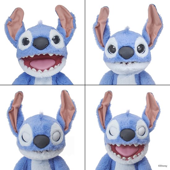 WoW Stuff Disney Stitch Interactieve Knuffel 45 cm - Bewegende Stitch Pop met Geluid - Real FX Puppetronic Animatronic