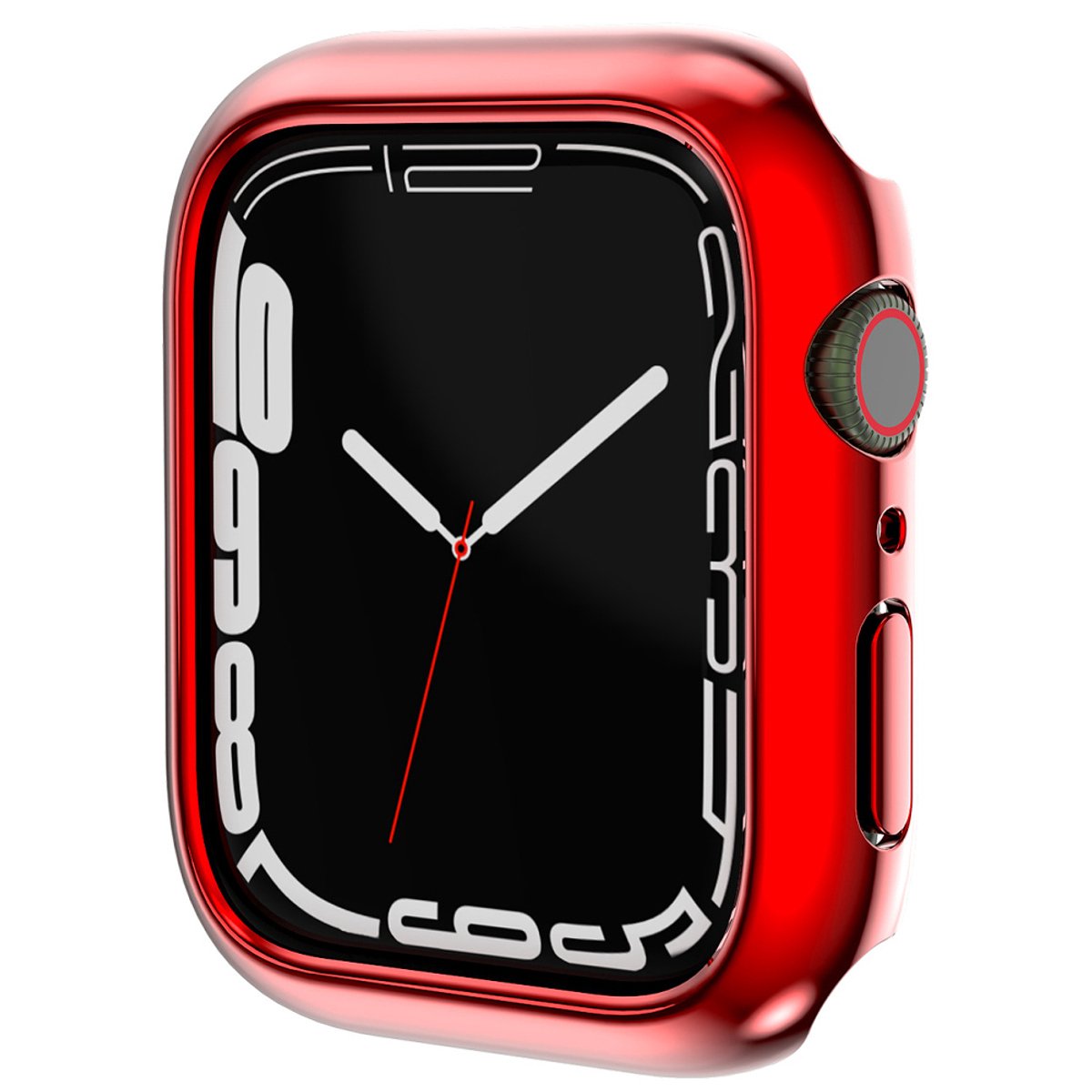 Horlogeband 45 mm-Hoes-Metallic-Rood-PC-Voor Smartwatch Series 7