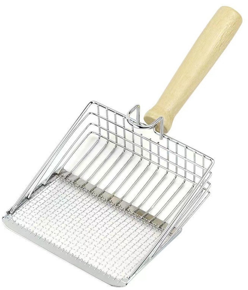 EXCITAT Kattenbakschep - Metalen kattenbakschep - Lange steel - Handig - Geschikt voor klonterende kattenbakvulling