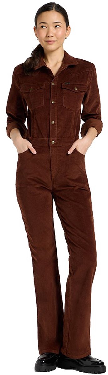 Lee Western Slim Fit Jumpsuit Met Lange Mouwen L Vrouw Bruin
