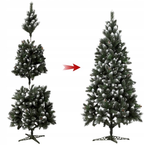 Kunstkerstboom met scharnieren dennenappels en bessen 150 cm Kunstkerstboom met scharnieren dennenappels en bessen 150 cm
