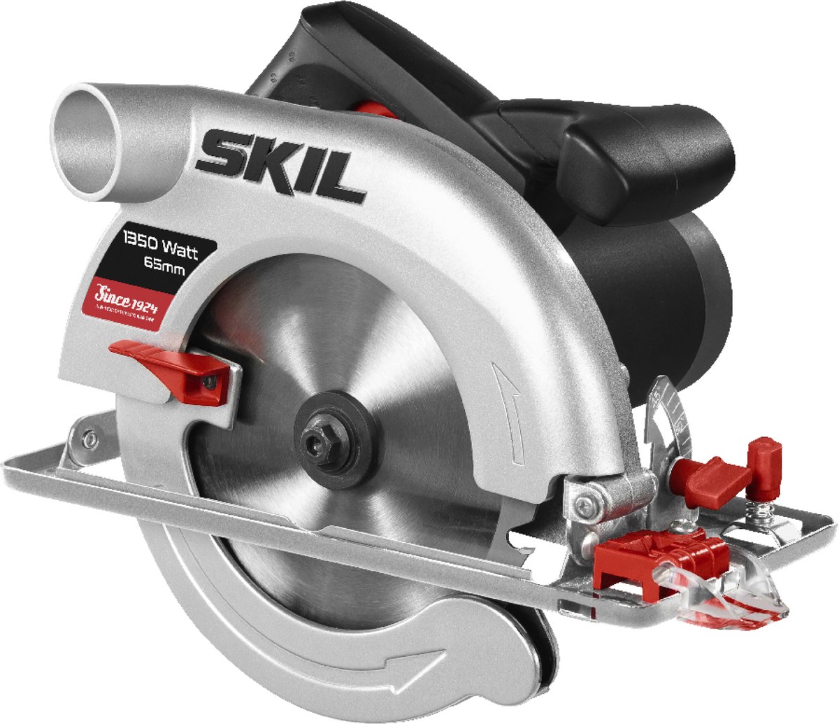 SKIL Cirkelzaag 1350W - Zaagcapaciteit 65mm - Stalen Zaagblad - Cirkelzaagmachine - Breedtegeleider - Met Zaaglijnvizier - 18 Tanden Cirkel Zaagblad - Skil 5765 AA