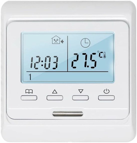 Programmeerbare kamerthermostaat met 16A-sensor voor elektrische vloerverwarming, digitale thermostaat voor elektrische vloerverwarming