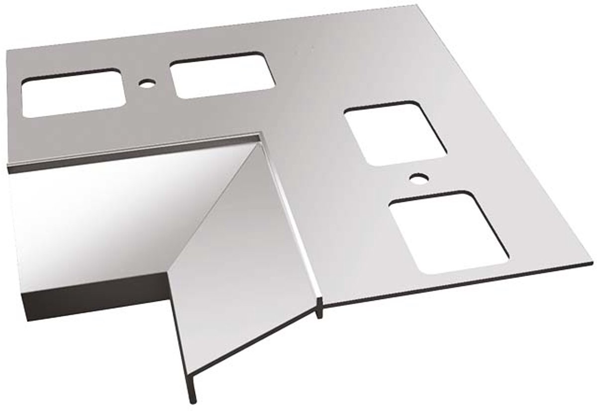 Renoplast® Aluminium Binnenhoek 90° Voor Dakgoot Profiel K100 Grijs - Afwerking Van Terrassen En Balkons - Tegelvloeren Op Lijmmortel - Waterafvoersystemen Hoekprofiel - Gepoedercoat