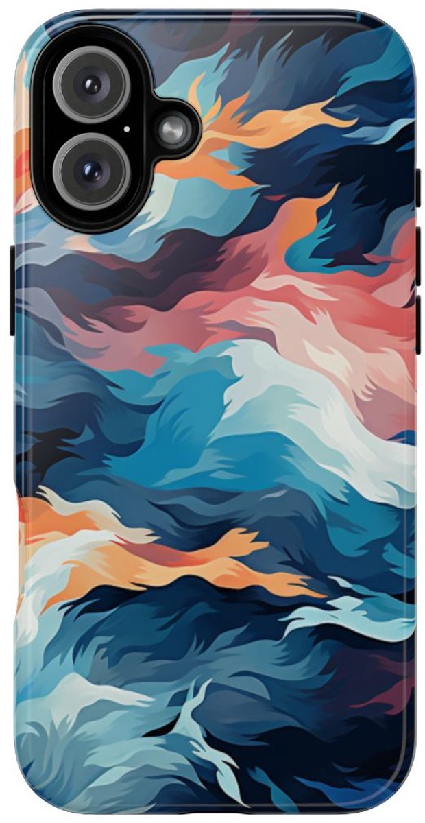 Abstracte Veelkleurige Vloeibare Golven – Telefoonhoesje Geschikt voor iPhone 16 Plus