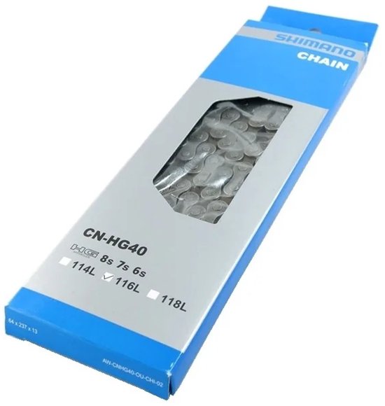 Chaîne de transmission pour vélo Shimano 7/8V / HG40 / 116 maillons 208W1164057