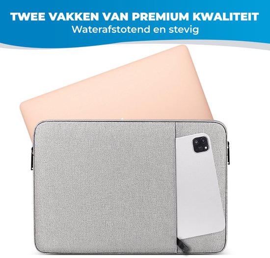 Housse pour ordinateur portable - Convient pour 15 / 15,3 / 15,6 pouces - Protection 3 couches - Housse pour ordinateur portable - Housse pour ordinateur portable - 2 compartiments verrouillables - Grijs