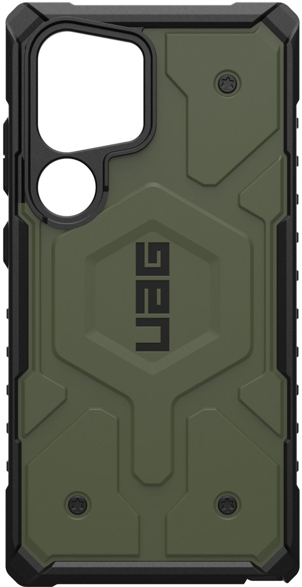 Urban Armor Gear Pathfinder geschikt voor Samsung Galaxy S24 Ultra | Back Cover Hoesje | Grote Knoppen | Olive