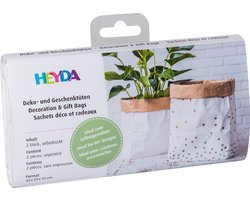 HEYDA Cadeauzakjes kraft papier wit/naturel groot - 2 stuks