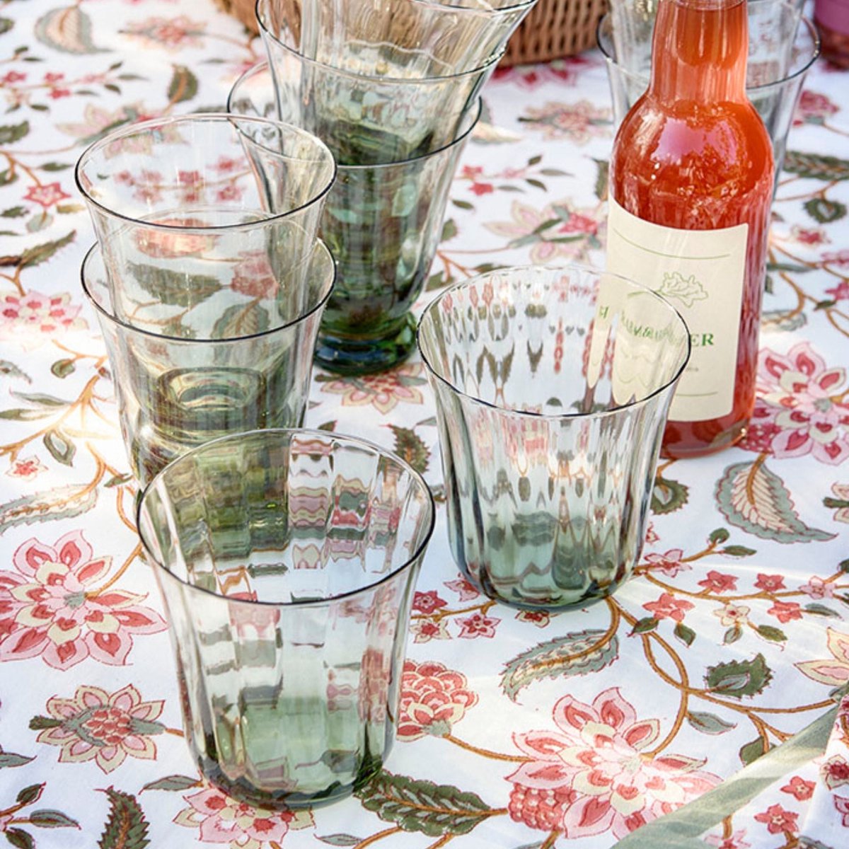 Bungalow - Waterglazen Trellis Sage (set van 2) - Waterglazen