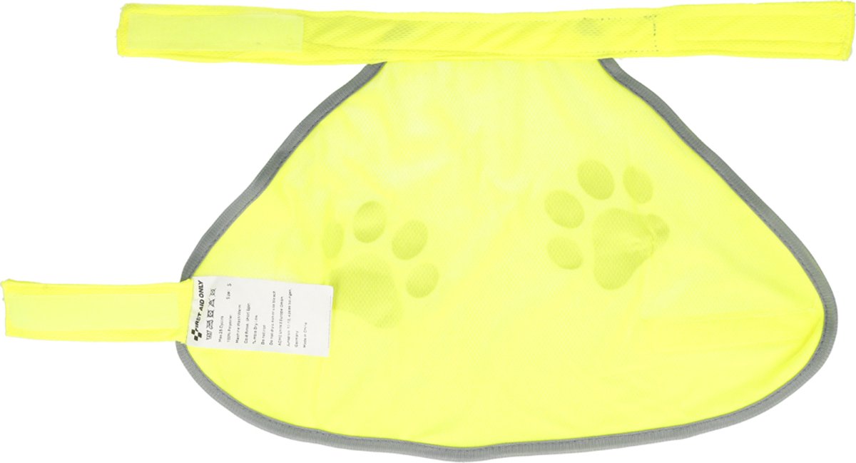 FIRST AID ONLY Veiligheidsvest voor honden met pootafdrukken, geel, M