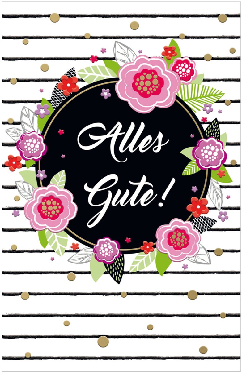 SUSY CARD verjaardagskaart, gouden foliedruk, 110×170 mm, witte envelop