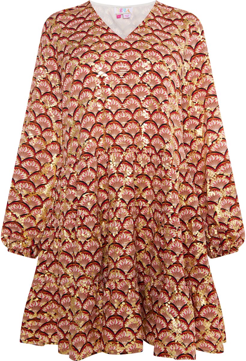 IZIA Jurk Camel Veelkleurig