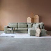 Canapé d'angle Richie canapé lounge gris vert 290cm canapé polyester droite