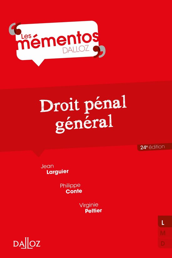 Mémentos - Droit pénal général 24ed - cover