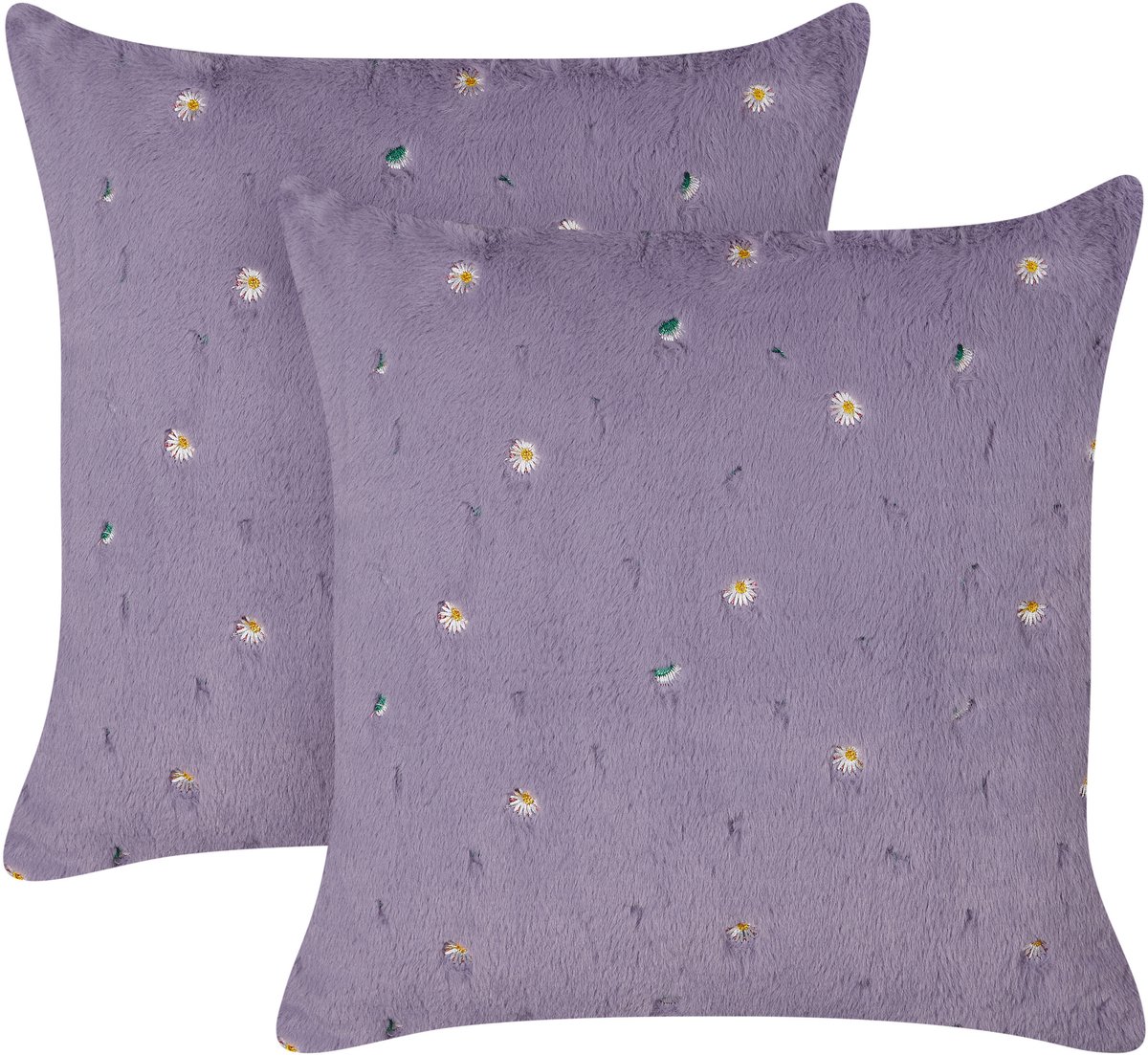 Beliani LAVATERA - Sierkussen set van 2 - Violet - 45 x 45 cm - Polyester Paars