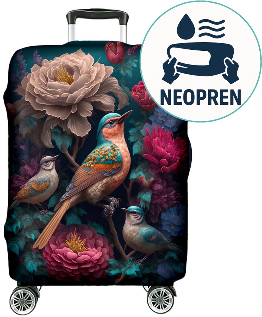 FEROCITY - Kofferhoes M (23"-26") Flexibel - Gemakkelijk schoon te maken - Polyester - Fantasy Birds